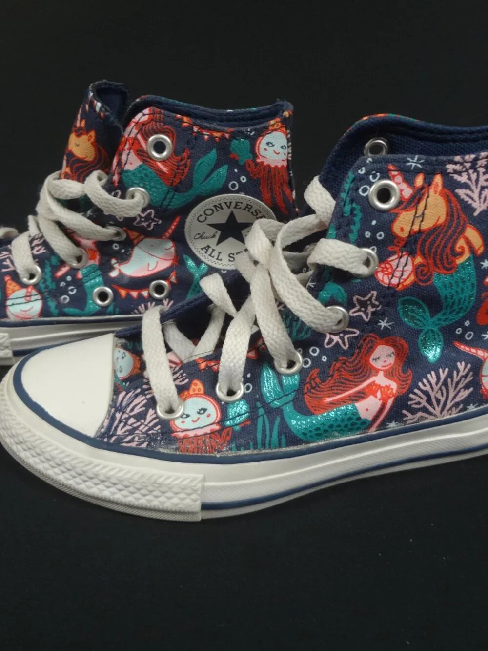 CONVERSE CHUCK TAYLOR MERMAID HIGH TOP SNEAKERS TODDLER GIRLS SIZE 12 C